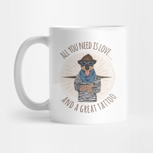 Tattooed Sailor Dog. All You Need Is Love... And A Great Tattoo Mug